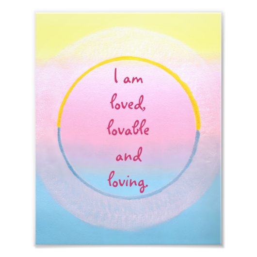 I am loved lovable and loving affirmation posters (Devant)