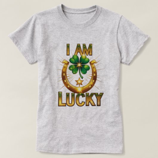 I Am Lucky - Bold Symbolisch T-Shirt Design (Design voorkant)