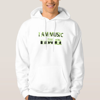 I-am-muziek-limoen-groen-zwart Hoodie