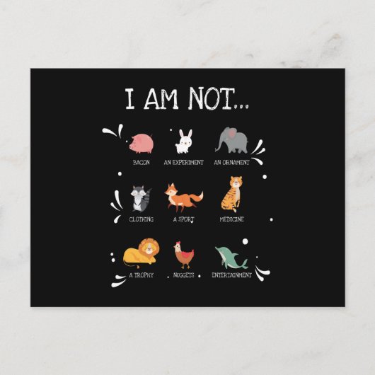 I Am Not... Animal Welfare Animal Rights Briefkaart (Voorkant)