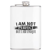 I am not perfect, but I am unique Heupfles (Voorkant)