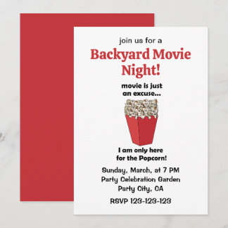 I am Only Here For The Popcorn Funny Movie Night Kaart