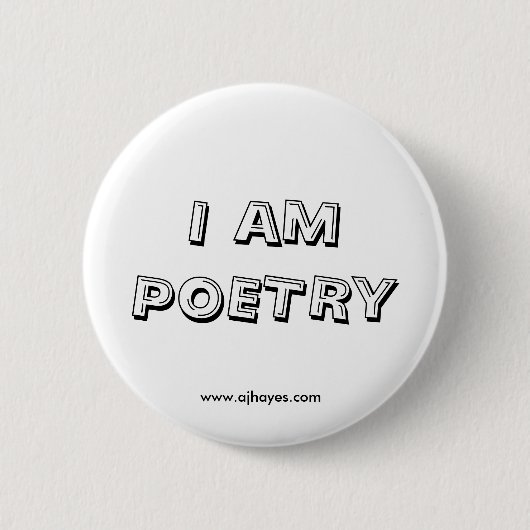 I Am Poetry Button met website (Voorkant)