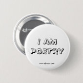 I Am Poetry Button met website (Voorkant /achterkant)