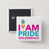 I AM PRIDE Goldendale Square Button (Voorkant /achterkant)