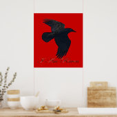 I AM RAVEN II Flying Raven Art Poster (Cuisine)