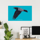 I AM RAVEN V Flying Black Raven Poster (Bureau à domicile)