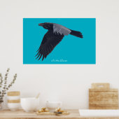I AM RAVEN V Flying Black Raven Poster (Cuisine)