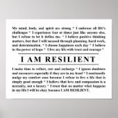 I AM RESILIENT Poster to Inspire and Motivate You (Devant)