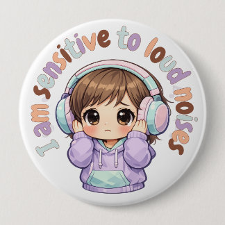  I Am Sensitive to Noises Badge Pin Sensory Badge Ronde Button 4,0 Cm