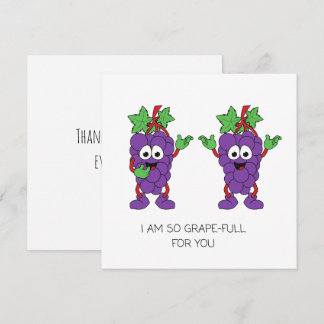 'I Am So Grape-ful For You' Sweet Playful Charming Feestdagenkaart