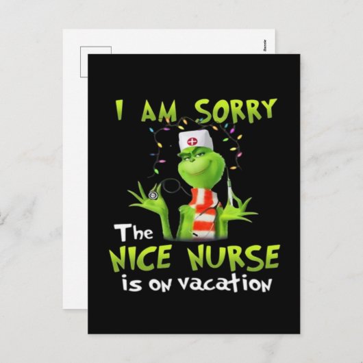 I am sorry the nice nurse is on vacation feestdagenkaart (Voorkant / Achterkant)