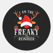 I Am The Freaky Reindeer Christmas Family  Ronde Sticker (Voorkant)