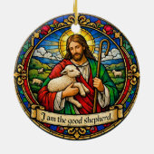 I Am the Good Shepherd Round Ceramic Ornament (Achterkant)