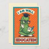 I Am Well Educated funny pickle smart veggie Bedankkaart (Voorkant / Achterkant)