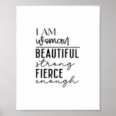 I am Woman - Boho Minimalist Motivational  Poster (Voorkant)