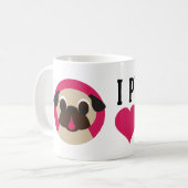I amour de Puggin vous adulez la tasse de carlin (Devant gauche)