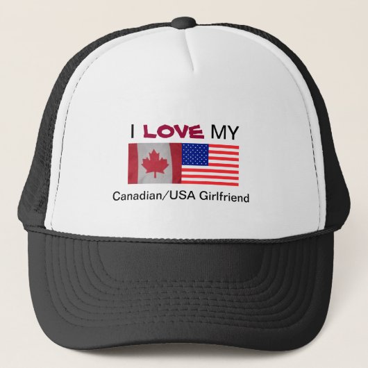 I, AMOUR, MON, casquette de fille de Canadian/USA… (Devant)