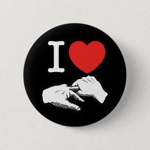 I Anaal Hart (Liefde) Ronde Button 5,7 Cm
