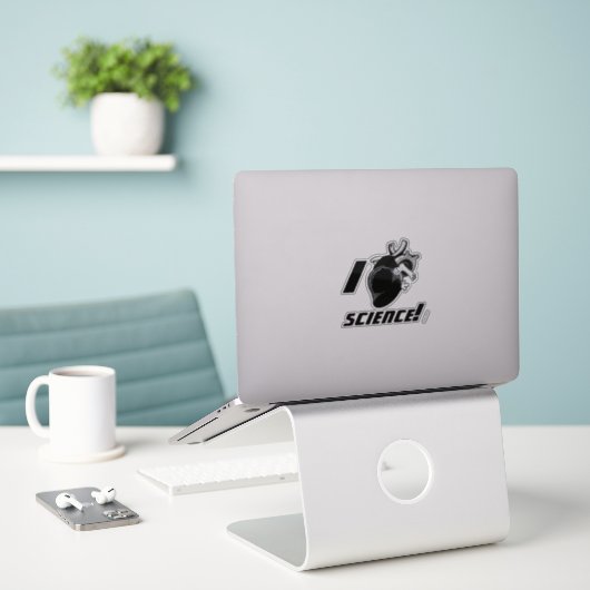 I (Anatomisch hart) Wetenschap Sticker (Laptop op bureau)