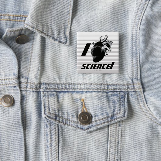 I (Anatomisch hart) Wetenschap Vierkante Button 5,1 Cm (In situ)