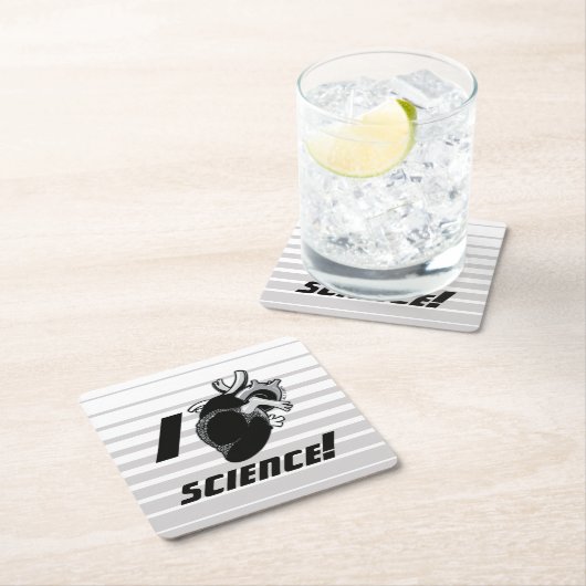 I (Anatomisch hart) Wetenschap Vierkante Kartonnen Onderzetter (Insitu)