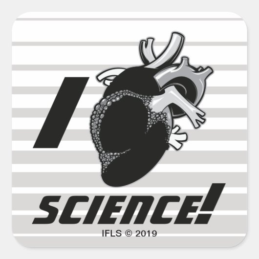 I (Anatomisch hart) Wetenschap Vierkante Sticker (Voorkant)
