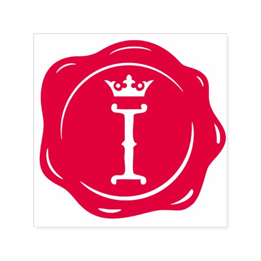 I - Antiek Wax Seal Gotische Kroon Initiaal Letter Zelfinktende Stempel (Design)