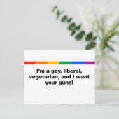 I' ik ben een liberaal homo-vegaterian en ik briefkaart (Staand voorkant)