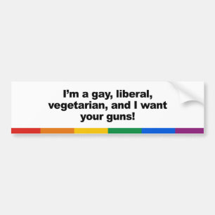 I' ik ben een liberaal homo-vegaterian en ik bumpersticker
