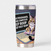 I are programmer, I make computer BEEP BOOP BEEP Geïsoleerde Drinkbeker (Achterkant)
