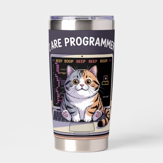 I are programmer, I make computer BEEP BOOP BEEP Geïsoleerde Drinkbeker (Voorkant)