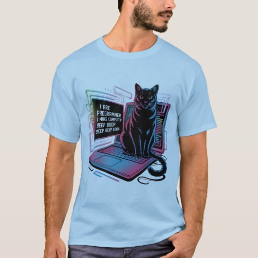 I are programmer, I make computer BEEP BOOP BEEP T-shirt (Voorkant)