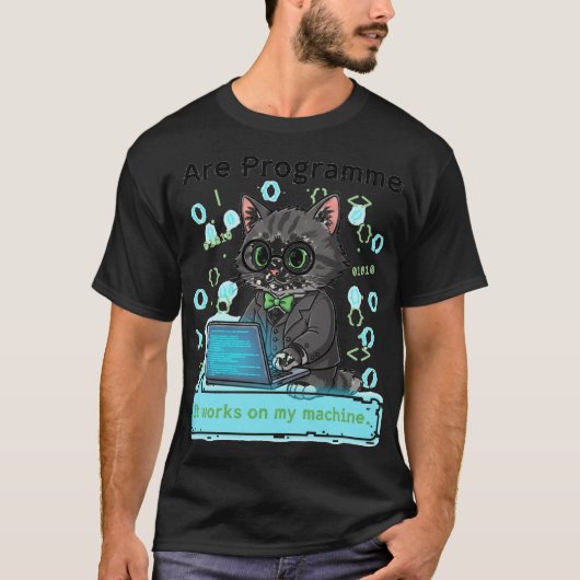 I Are Programmer Whimsical Cat Developer Graphic T-shirt (Voorkant)