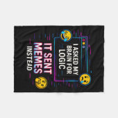 I Asked My Brain For Logic Fleece Deken (Voorkant (Horizontaal))