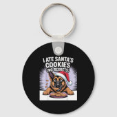 I Ate Santas Cookies Puppy Funny Christmas German Sleutelhanger (Voorkant)