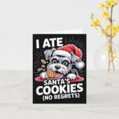 I Ate Santas Cookies Puppy Funny Christmas Mini Sc Kaart (Gele Bloem)
