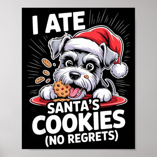 I Ate Santas Cookies Puppy Funny Christmas Mini Sc Poster (Voorkant)