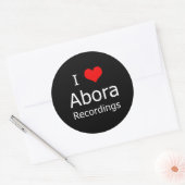 I ♥ Autocollant rond d'enregistrement Abora (6 gro (Enveloppe)