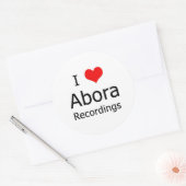 I ♥ Autocollant rond d'enregistrement Abora (6 gro (Enveloppe)