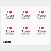 I ♥ Autocollant rond d'enregistrement Abora (6 gro (Feuille)