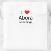 I ♥ Autocollant rond d'enregistrement Abora (6 gro (Sac)