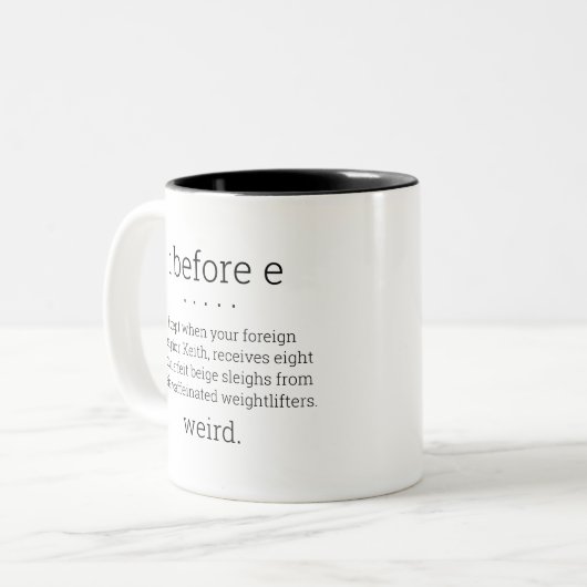 I Avant E - La Grammar Rule Mug (Devant gauche)