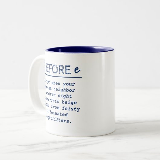 I avant E - tasse drôle de professeur (Devant gauche)