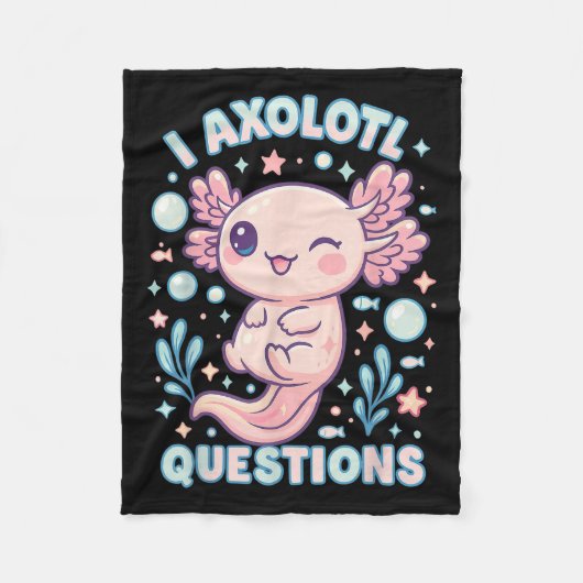 I Axolotl Questions Funny Cute Pun Design Fleece Deken (Voorkant)