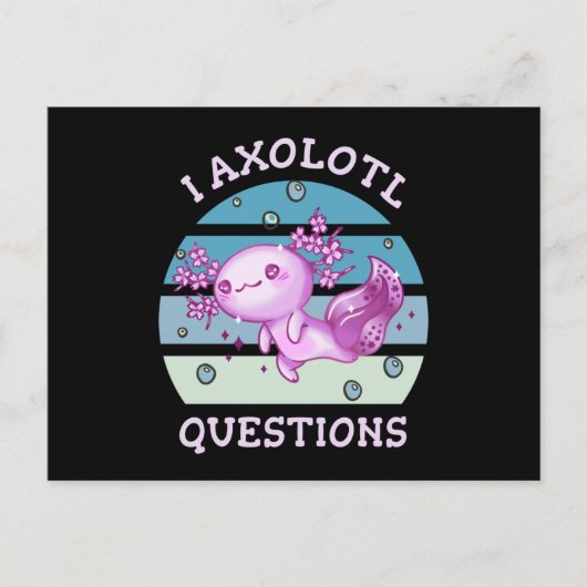 I axolotl vragen briefkaart (Voorkant)
