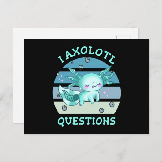 I axolotl vragen briefkaart (Voorkant / Achterkant)