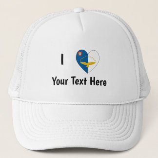 I (Azoren Vlag Hart Liefde) Uw Tekst Trucker Pet