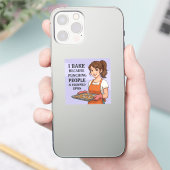 I Bake Because Punching People Is Frowned Upon Sticker (Telefoon)