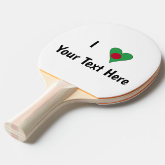 I (Bangladesh Flag Heart Love) Gepersonaliseerd Tafeltennisbatje